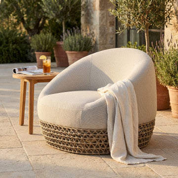 Poltrona girevole struttura alluminio corde 8mm 91x91x73,5cm