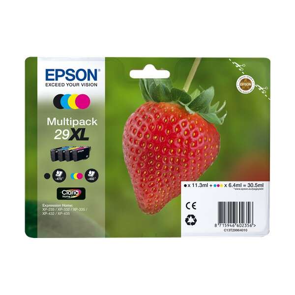 Epson T2996 (29XL) Pack 4 Cartucce d'Inchiostro Originali - C13T29964012