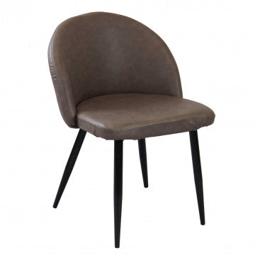 Poltrona struttura metallo seduta schienale ecopelle 50x50x76cm