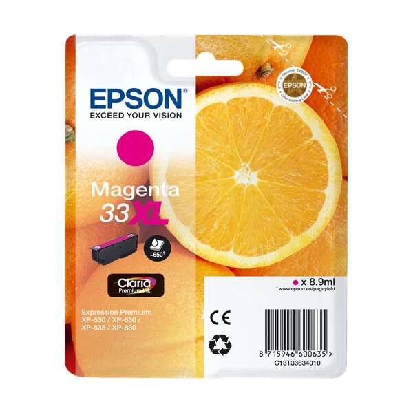 Epson T3363 (33XL) Cartuccia d'Inchiostro Magenta Originale - C13T33634012