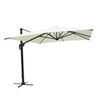Ombrellone quadrato 4x4 m telo poliestere beige con palo alluminio
