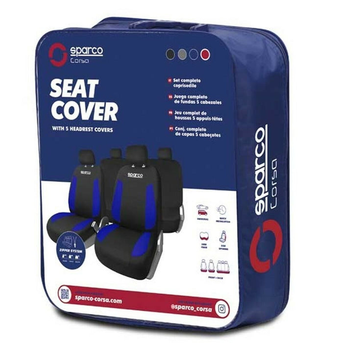 Set di coprisedili Sparco Strada nero e blu