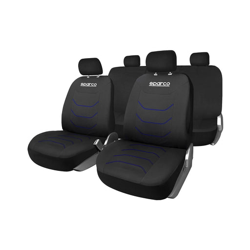 Set di coprisedili Sparco Corsa nero e blu