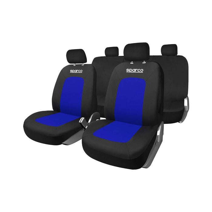 Set di coprisedili Sparco Sport nero e blu