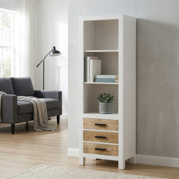 Mobile in legno di mango con 3 cassetti e 3 ripiani 60x40x180cm