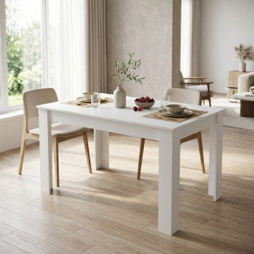 Tavolo allungabile in melamina bianca 140/190 x 90 cm