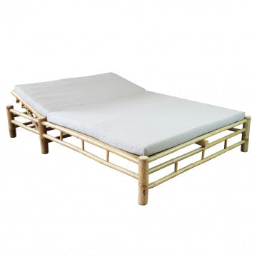 Letto in bamboo con struttura grigio chiaro, dimensioni 210x150 cm