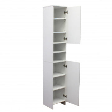 Mobile colonna in legno e acciaio bianco, 28,5x28x173 cm, 18,2 kg