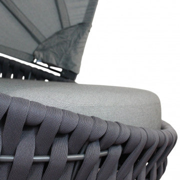 Conchiglia in alluminio wicker antracite con cuscino 15 cm grigio