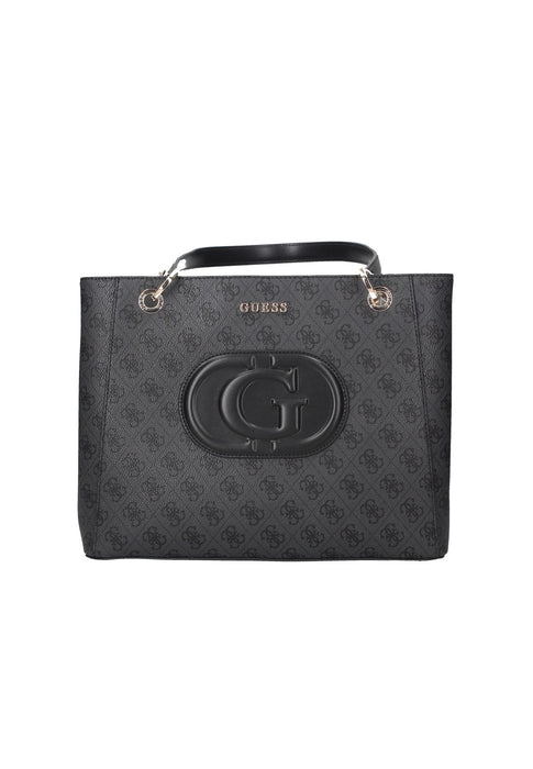 Borsa Shopping In Ecopelle Mietta GUESS ESG951325 Con Chiusura Cerniera Metalleria Oro Pallido Maxi G Logo Frontale