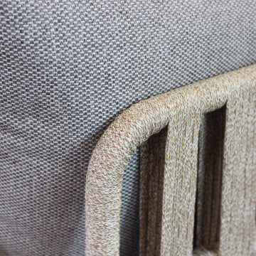 Salotto 2 posti in alluminio con rivestimento corda PVC e cuscini