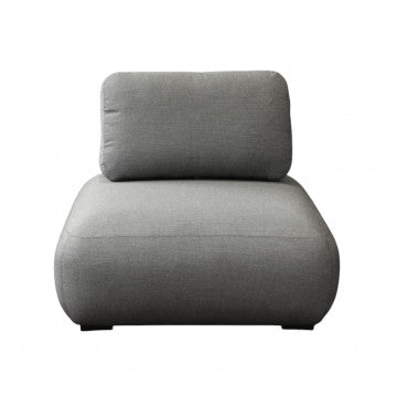 Poltrona centrale in alluminio e corda con cuscini, dimensioni 99x99x77,5 cm