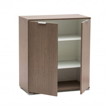 Mobiletto 2 ante in truciolare bilaminato rovere grigio 75x38x85 cm