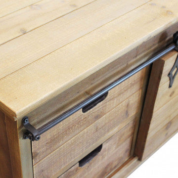 Mobile Clement in metallo e legno, cm 151x45x52h, colore marrone