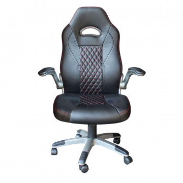 Poltrona gaming in poliuretano nero, 71x71,5 cm, altezza regolabile 115-125 cm