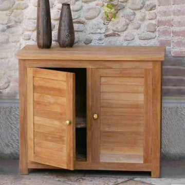 Mobile in legno teak massiccio 90x45x75 h con ante scorrevoli