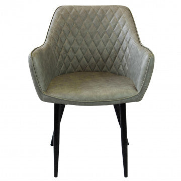 Poltrona struttura metallo seduta schienale ecopelle 56x60x87cm
