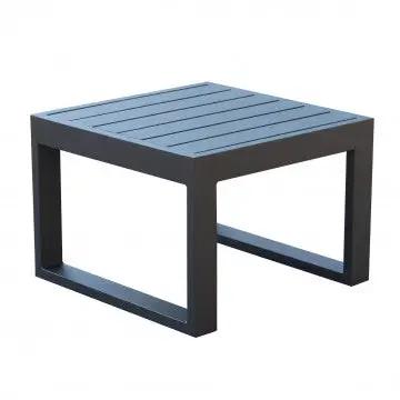 Tavolino quadrato Cuba 45 x 45 in alluminio verniciato blu scuro, ideale per arredare giardini e terrazze con stile e resistenza.