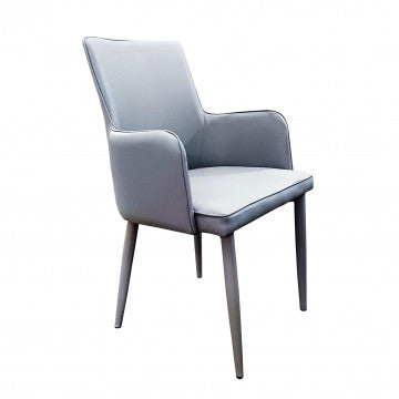 Poltrona in ecopelle grigio chiaro, dimensioni 56x54x89 cm, peso 8,3 kg