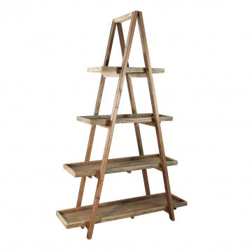 Libreria in legno di pino riciclato 120x43x183 cm colore marrone