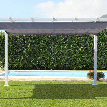 Gazebo struttura metallo alluminio telo poliestere grigio 180 gr 3x4 m