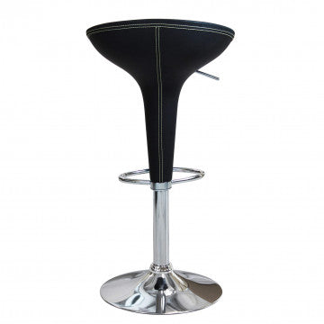 Sgabello regolabile in metallo e plastica, altezza 58-78 cm, colore nero