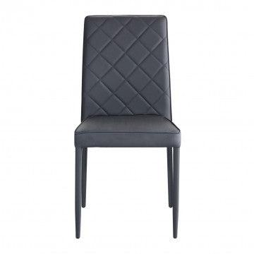 Sedia in acciaio e ecopelle grigio scuro 41x50x91 cm peso 4,6 kg