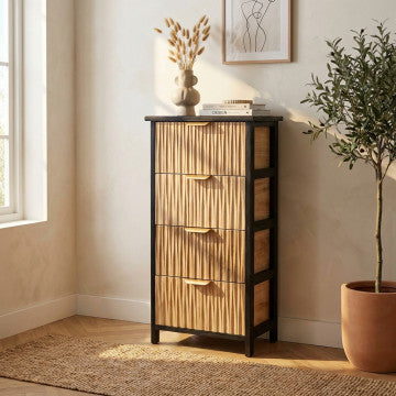 Mobiletto in legno con 4 cassetti, 34x25x77 cm