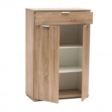 Mobiletto in truciolare con 2 ante e 1 cassetto, dimensioni 75x38x112 cm