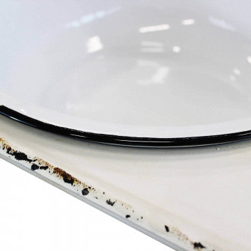 Catino in acciaio con struttura in ferro, dimensioni 69x42x103,5 cm