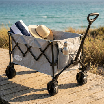 Carrello con struttura in metallo, capacità 150 litri, dimensioni 82x49x37 cm