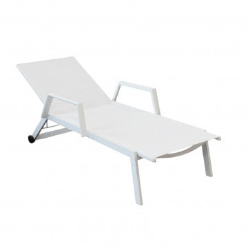 Lettino impilabile struttura alluminio verniciato textilene 195x72x53 cm