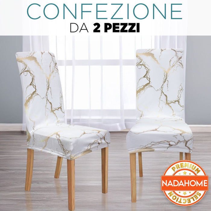 Coprisedia effetto marmo Velour elastico 2 pezzi Vesti sedia marmorizzato 7072
