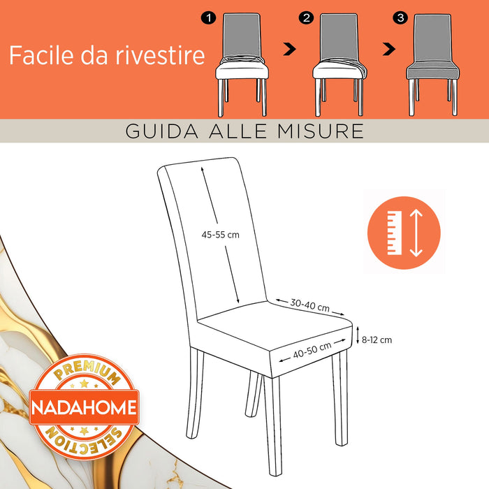 Coprisedia effetto marmo Velour elastico 2 pezzi Vesti sedia marmorizzato 7072