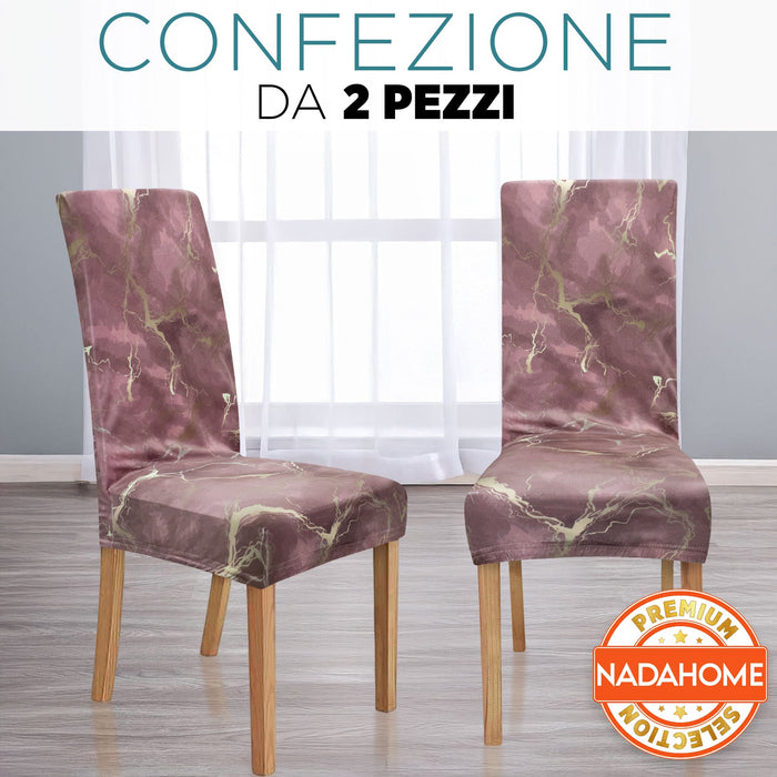 Coprisedia effetto marmo Velour elastico 2 pezzi Vesti sedia marmorizzato 7072