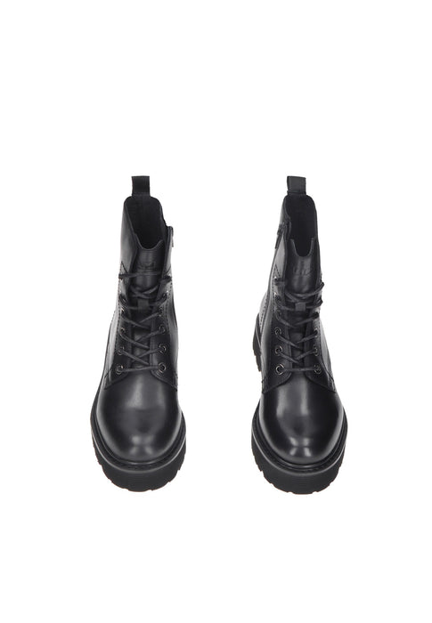 CLE103130 Stivale Slash 1814 Mid In Pelle Con Chiusura Doppia Lacci E Cerniera Tacco Alto 5 Cm Cult