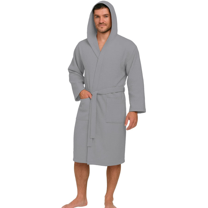 Accappatoio Nido d’Ape Unisex Uomo Donna leggero con Cappuccio e tasche 7130