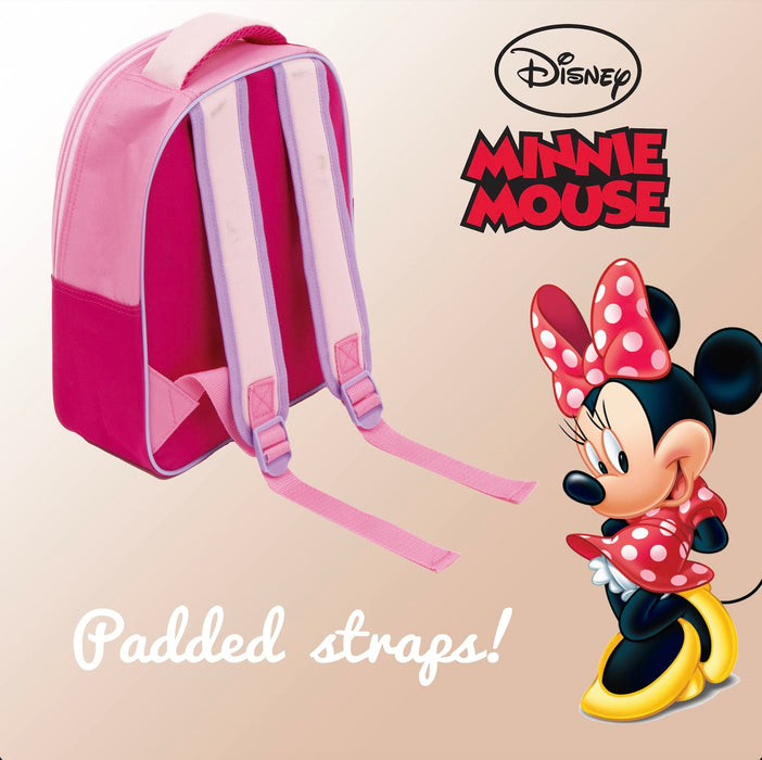 Zaino Disney ufficiale per bambini: 28x23x10 cm, maniglie imbottite, ideale per scuola e asilo (Topolina).