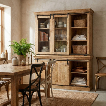 Mobile in legno mango con 4 ante e 3 cassetti 150x50x200 cm