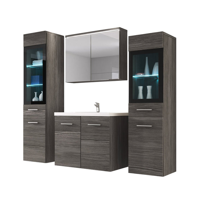 Set bagno Udine II: completo, moderno, senza illuminazione, colore Bodega.