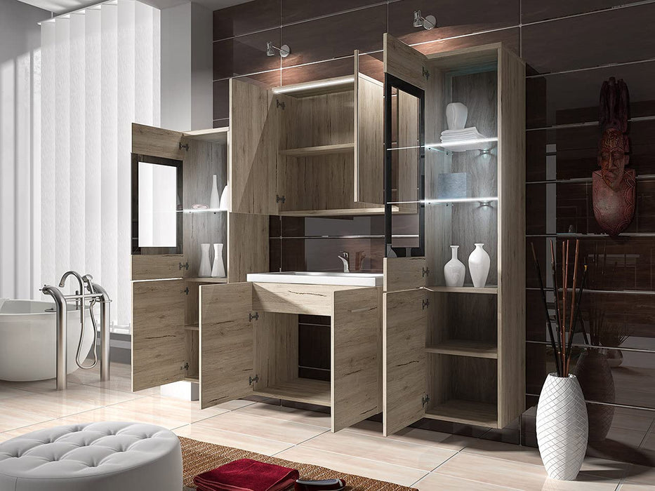 Set bagno Udine II: completo, moderno, senza illuminazione, colore Bodega.