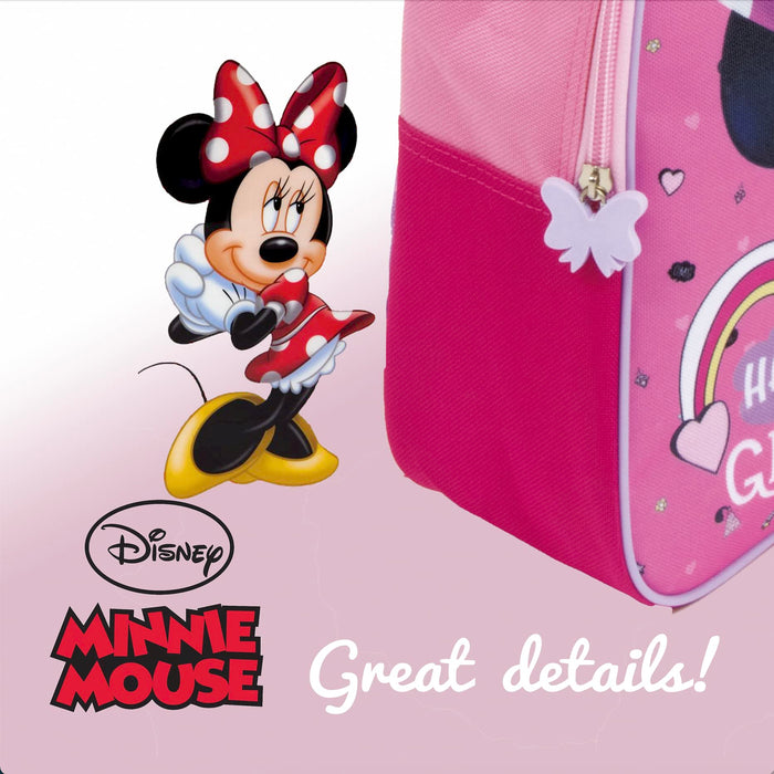 Zaino Disney ufficiale per bambini: 28x23x10 cm, maniglie imbottite, ideale per scuola e asilo (Topolina).