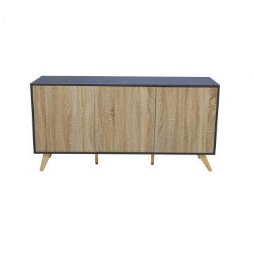Mobile con 3 ante in melammina, struttura grigia, 150x39,5x75 cm