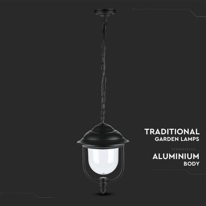 V-TAC Lampada LED da Soffitto a Lanterna E27, L 890mm, Nero, IP44, Max 60W
