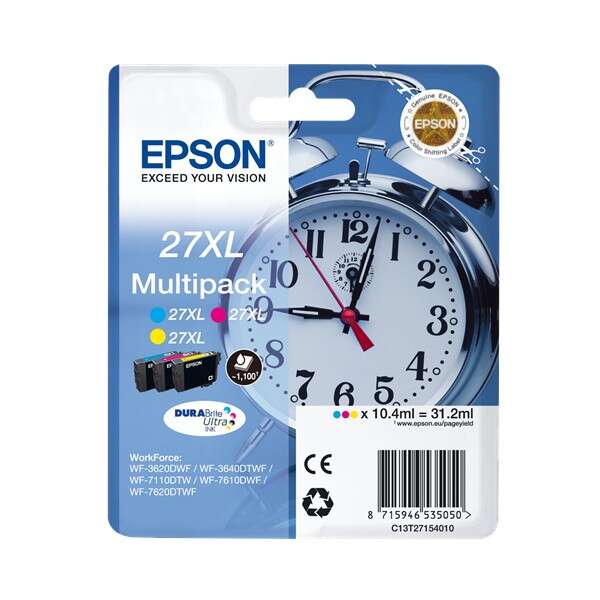 Epson T2715 (27XL) Confezione 3 Cartucce d'Inchiostro Originali - C13T27154012