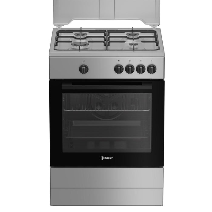 Indesit Cucina A Gas 4 Bruciatori Forno Gas 64lt 60x60 Inox I6ggkms