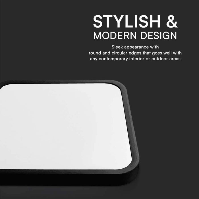 18W LED Dome Light SAMSUNG Chip 4000K Square Black Frame IP44