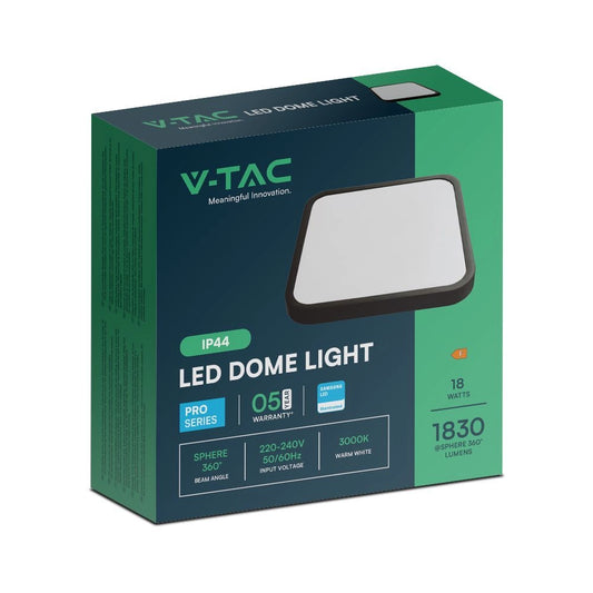 Imballo della plafoniera LED quadrata con scatola blu e verde, luce bianca calda, 18W, garanzia 5 anni, SKU: 76421-24