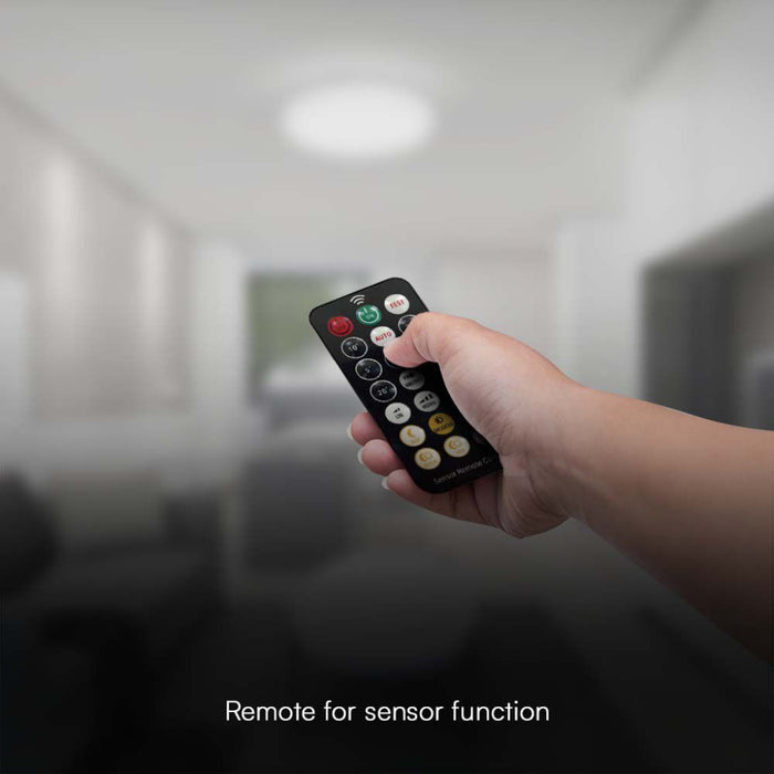 Plafoniera LED Rotonda 18W con Telecomando e Sensore di Movimento 6500K IP44