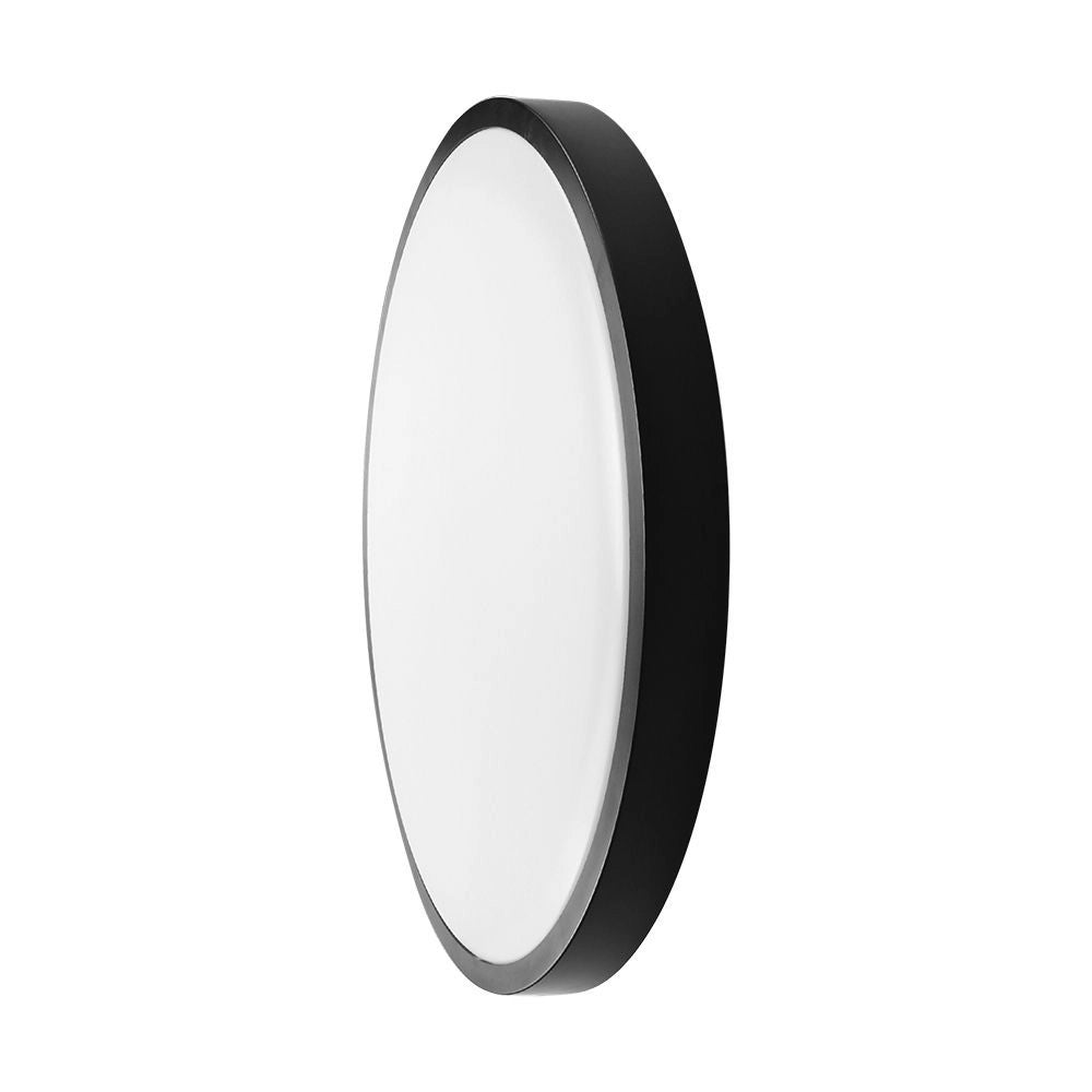 Plafoniera LED nera di forma ovale con diffusore bianco, materiale in alluminio, ideale per ambienti moderni, SKU: 76691-24